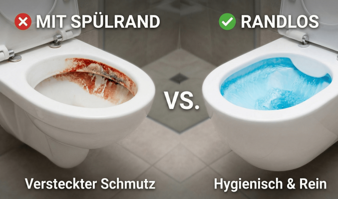 Randloses WC vs. Klassisch: Das Ende der WC-Reiniger? - Randloses WC vs. Spülrand: Ist randlos hygienischer? | ROTHLER