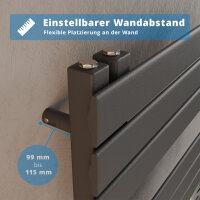 ROTHLER Design Handtuchheizkörper Badheizkörper Anthrazit 50 x 115 cm