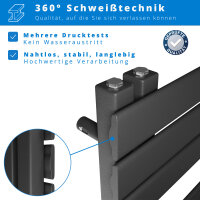 ROTHLER Design Handtuchheizkörper Badheizkörper Anthrazit 50 x 115 cm