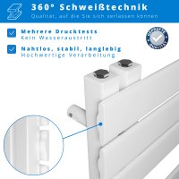 Handtuchheizkörper elektrisch seitlich offen 60x164 cm Weiß, mit Thermoflüssigkeit