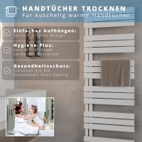 Handtuchheizkörper elektrisch seitlich offen 60x164 cm Weiß, mit Thermoflüssigkeit