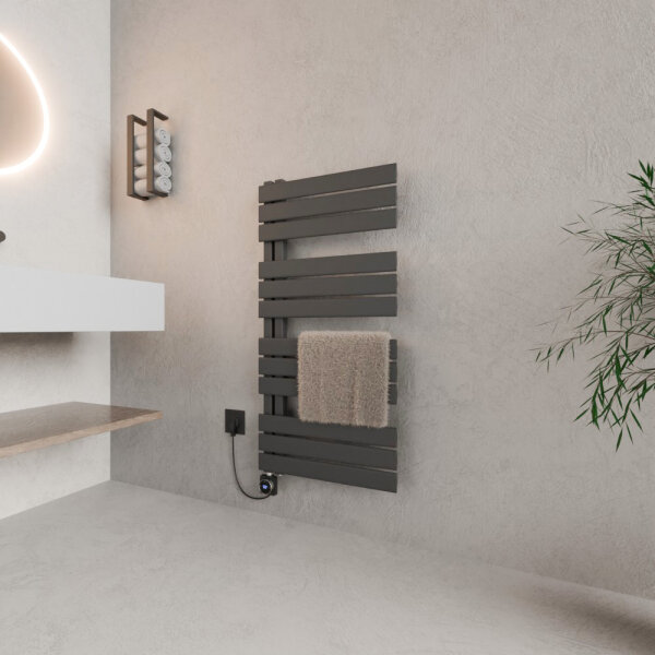 ROTHLER Elektrischer Design Handtuchheizkörper Badheizkörper Anthrazit 60 x 115 cm mit Thermoflüssigkeit