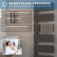ROTHLER Elektrischer Design Handtuchheizkörper Badheizkörper Anthrazit 60 x 115 cm mit Thermoflüssigkeit