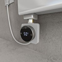 Handtuchheizkörper elektrisch Mittelanschluss 50x160 cm Weiß, mit Thermoflüssigkeit