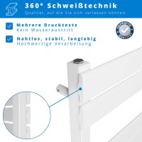 Handtuchheizkörper elektrisch Mittelanschluss 50x160 cm Weiß, mit Thermoflüssigkeit