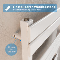 ROTHLER Design Handtuchheizkörper Mittelanschluss Weiß 60 x 180 cm