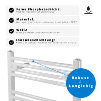 ROTHLER Handtuchheizkörper Badheizkörper Handtuchwärmer Mittelanschluss Weiß 50 x 120 cm