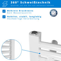 ROTHLER Elektrischer Handtuchheizkörper Badheizkörper Handtuchwärmer Weiß Mittelanschluss 50 x 120 cm