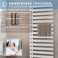 Premium Handtuchheizkörper seitlich offen 50x140 cm Weiß, mit Ventilset