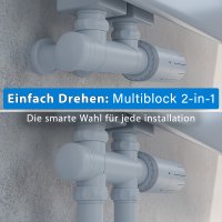 Premium Handtuchheizkörper seitlich offen 50x140 cm Weiß, mit Ventilset