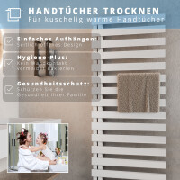 ROTHLER Premium Handtuchheizkörper Badheizkörper Weiß 50 x 140 cm mit Multiblock