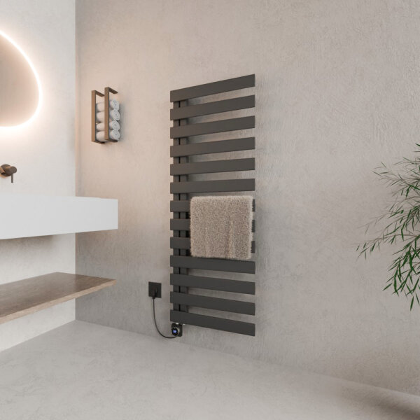 ROTHLER Elektrischer Premium Handtuchheizkörper Badheizkörper Anthrazit 50 x 140 cm
