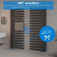 ROTHLER Elektrischer Premium Handtuchheizkörper Badheizkörper Anthrazit 50 x 140 cm