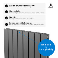 ROTHLER Paneelheizkörper Flachheizkörper Vertikal Doppellagig Anthrazit 46 x 160 cm