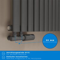 ROTHLER Paneelheizkörper Horizontal Einlagig Anthrazit 82,6 x 63,5 cm mit Multiblock