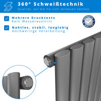ROTHLER Paneelheizkörper Horizontal Einlagig Anthrazit 82,6 x 63,5 cm mit Multiblock