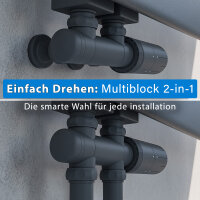 ROTHLER Paneelheizkörper Horizontal Einlagig Anthrazit 82,6 x 63,5 cm mit Multiblock