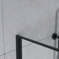 SALE Duschkabine Eckdusche Nano ESG Schwarz 6mm 90 x 90 x 195 cm