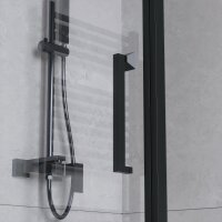 SALE Duschkabine Eckdusche Nano ESG Schwarz 6mm 100 x 100...
