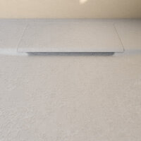 Duschwanne Duschtasse Rutschfest SMC Steinoptik Weiß inkl. Ablaufgarnitur und Montagefüße 90 x 90 x 2,5 cm