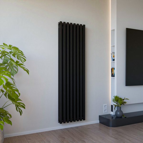 Design Paneelheizkörper vertikal 50x160 cm Schwarz