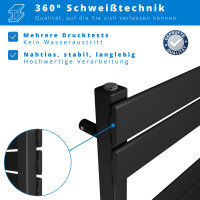 ROTHLER Design Handtuchheizkörper Mittelanschluss Schwarz 50 x 100 cm