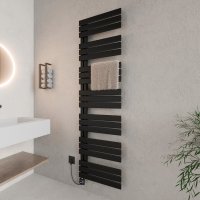 Handtuchheizkörper elektrisch seitlich offen 60x180 cm Schwarz