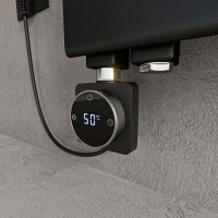 Handtuchheizkörper elektrisch seitlich offen 60x180 cm Schwarz