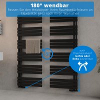Handtuchheizkörper elektrisch seitlich offen 60x180 cm Schwarz