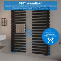 ROTHLER Elektrischer Premium Handtuchheizkörper Badheizkörper Schwarz 50 x 115cm