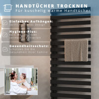 ROTHLER Elektrischer Premium Handtuchheizkörper Badheizkörper Schwarz 50 x 115cm