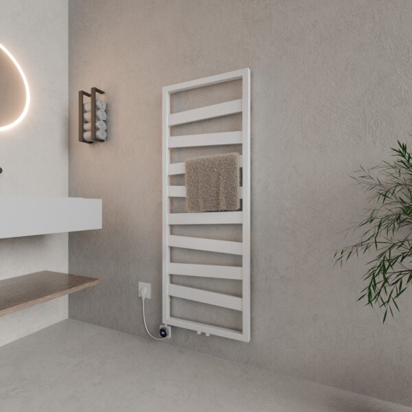 ROTHLER Elektrischer Design Badheizkörper Zigzag-Form Weiß 50 x 134 cm