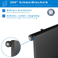 ROTHLER Handtuchheizkörper mit 2 Handtuchhaltern Schwarz 45 x 150 cm