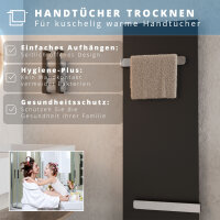 ROTHLER Handtuchheizkörper mit 2 Handtuchhaltern Schwarz 45 x 150 cm