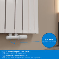 ROTHLER Paneelheizkörper Flachheizkörper Vertikal Doppellagig Weiß 30 x 120 cm