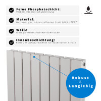 ROTHLER Paneelheizkörper Flachheizkörper Vertikal Doppellagig Weiß 30 x 120 cm