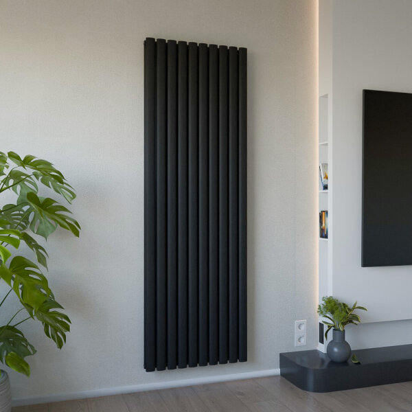 Paneelheizkörper Katzenauge vertikal 60x180 cm Schwarz