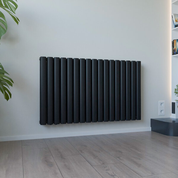 Paneelheizkörper Katzenauge horizontal 100x60 cm Schwarz