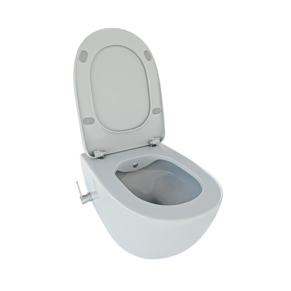 Creavit FE322 Taharet Hänge-WC spülrandlos Toilette mit integriertem Bidet inkl. Soft-Close Sitz