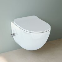 Creavit FE322 Taharet Hänge-WC spülrandlos Toilette mit integriertem Bidet inkl. Soft-Close Sitz