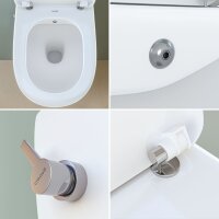Creavit FE322 Taharet Hänge-WC spülrandlos Toilette mit integriertem Bidet inkl. Soft-Close Sitz
