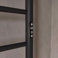 Standard Trockenheizkörper Badheizkörper elektrisch runde Rohre schwarz matt 50 x 80 cm