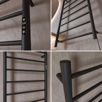 Standard Trockenheizkörper Badheizkörper elektrisch runde Rohre schwarz matt 50 x 80 cm