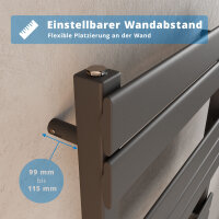 SALE ROTHLER Design Handtuchheizkörper Mittelanschluss Anthrazit 60 x 180 cm