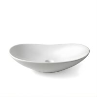 Aufsatzwaschbecken Waschtischbecken oval Weiß 61,5 x 36 x 15,5 cm