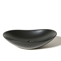 Aufsatzwaschbecken oval Keramik Schwarz