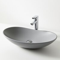 Aufsatzwaschbecken oval Keramik Mattgrau