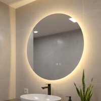 LED Badspiegel rund rahmenlos Antibeschlag Touch 3 Lichtfarben dimmbar