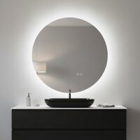 LED Badspiegel rund rahmenlos Antibeschlag Touch 3 Lichtfarben dimmbar