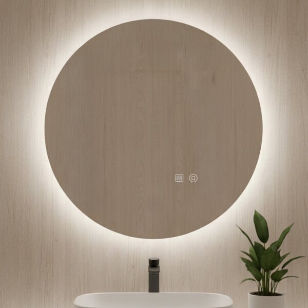 LED Badspiegel rund rahmenlos Antibeschlag Touch 3 Lichtfarben dimmbar Ø 100 cm